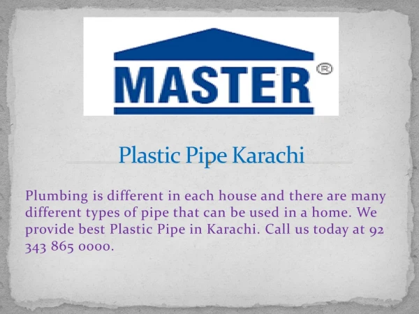 plastic pipe karachi