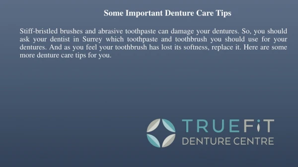 Some Important Denture Care Tips