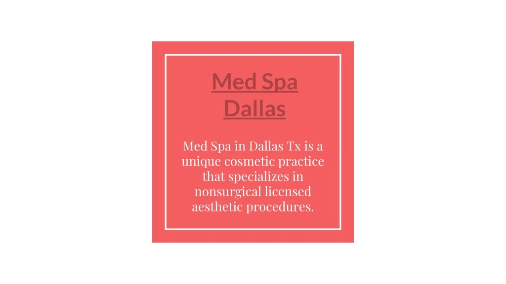 med spa dallas