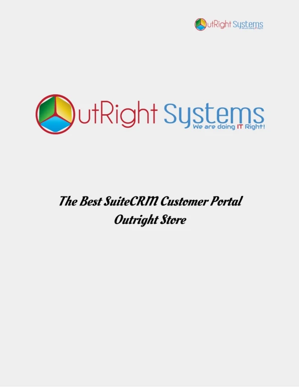 The Best SuiteCRM Customer Portal | Outright Store