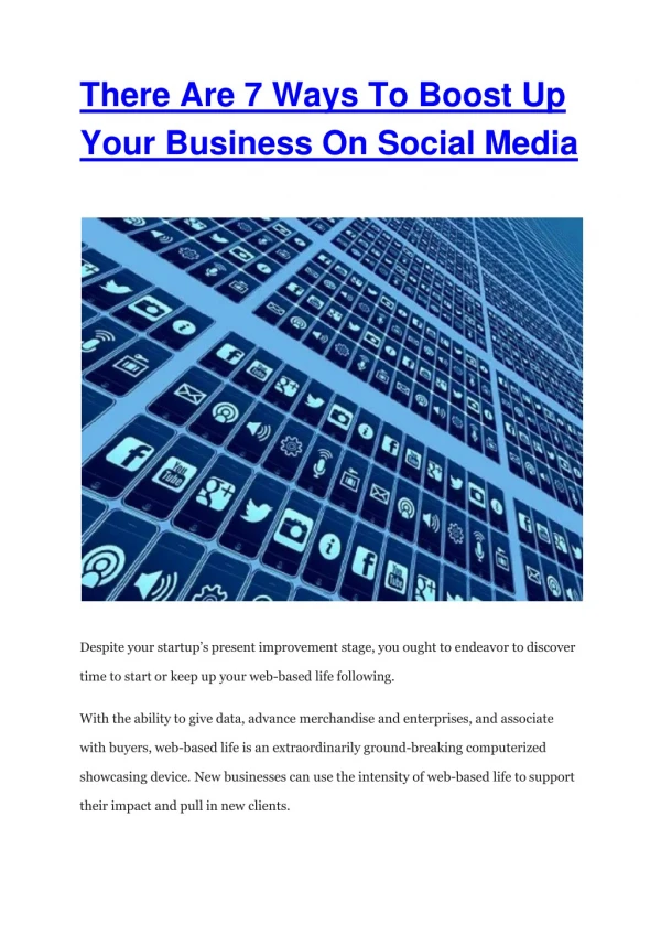 there are 7 ways to boost up your business on social media