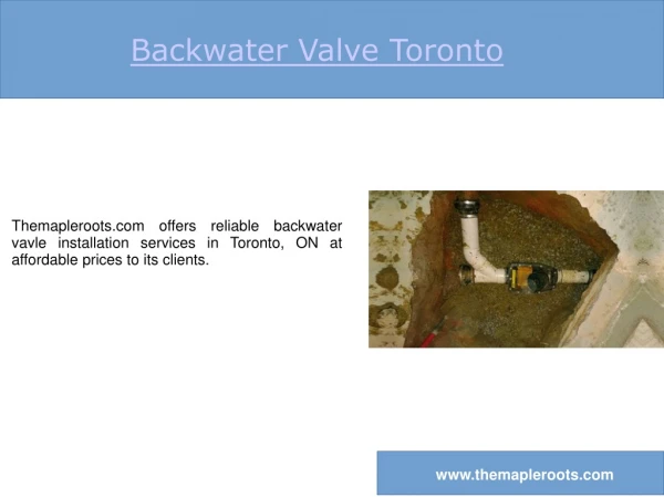 Backwater Valve Toronto
