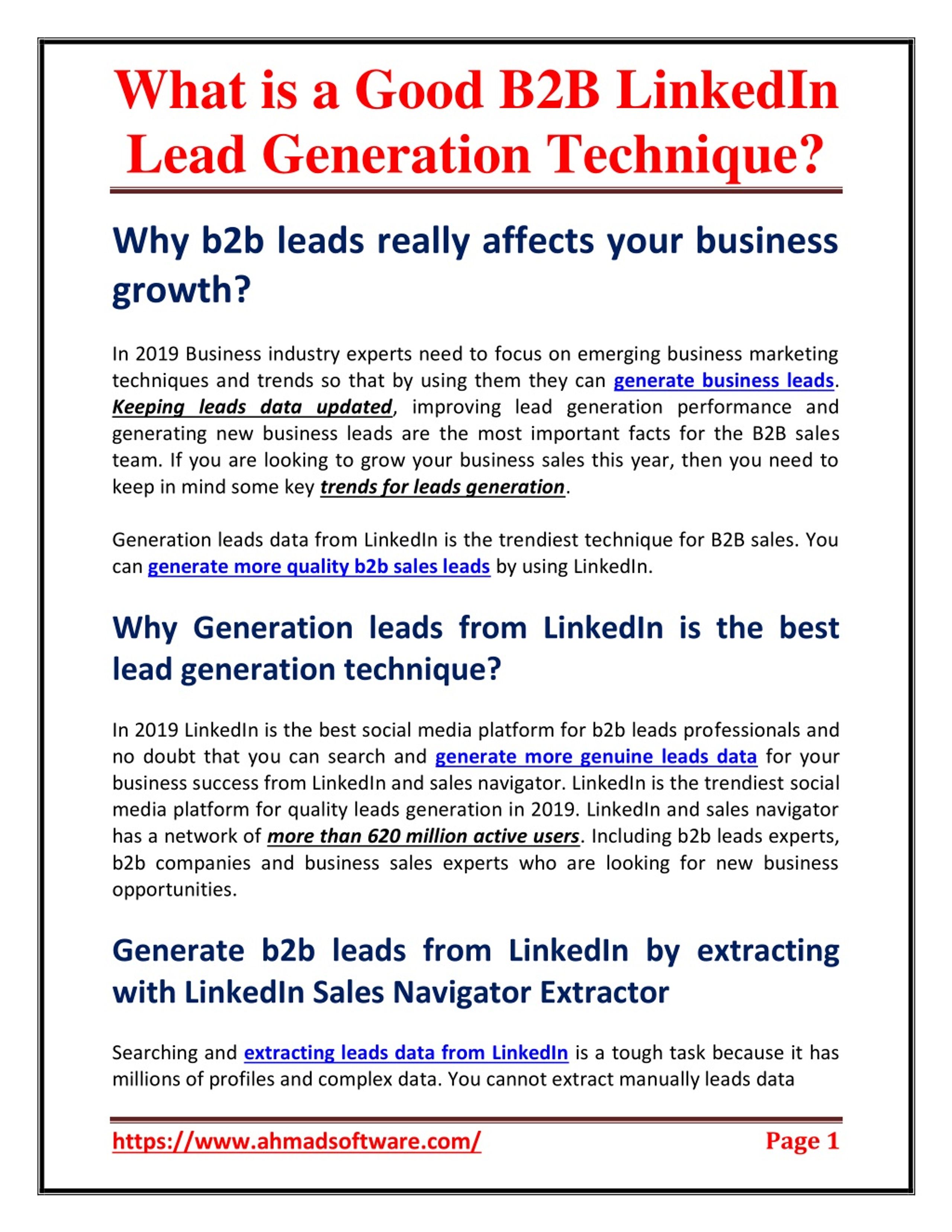 PPT - What is a good B2B LinkedIn lead generation technique? PowerPoint ...