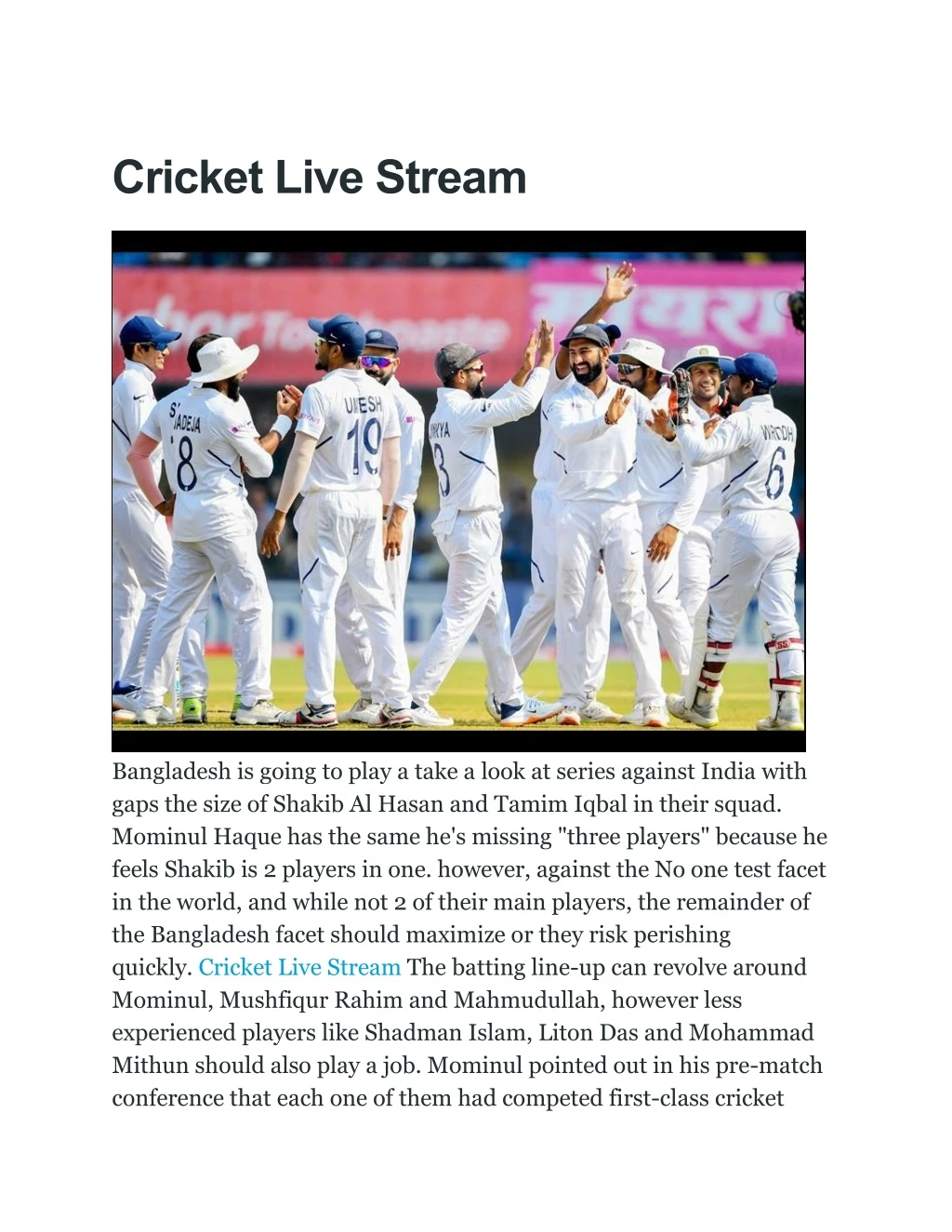 cricket live stream