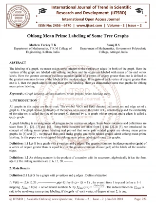 Oblong Mean Prime Labeling of Some Tree Graphs - slide 1