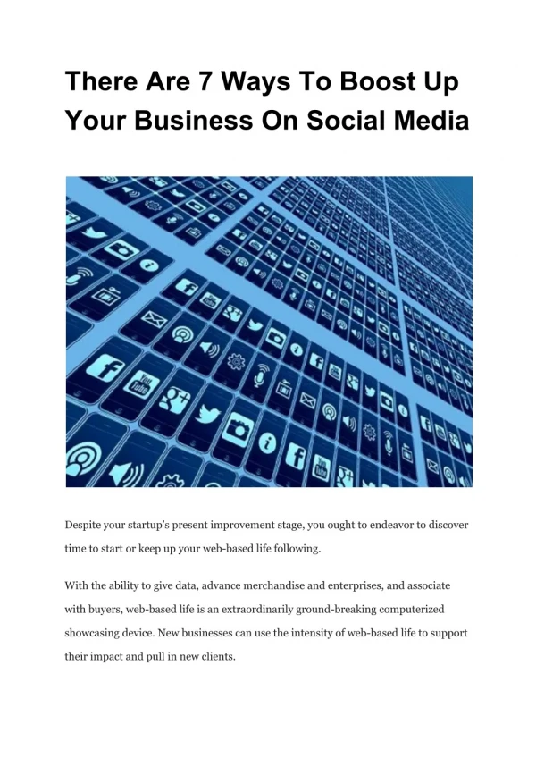There Are 7 Ways To Boost Up Your Business On Social Media