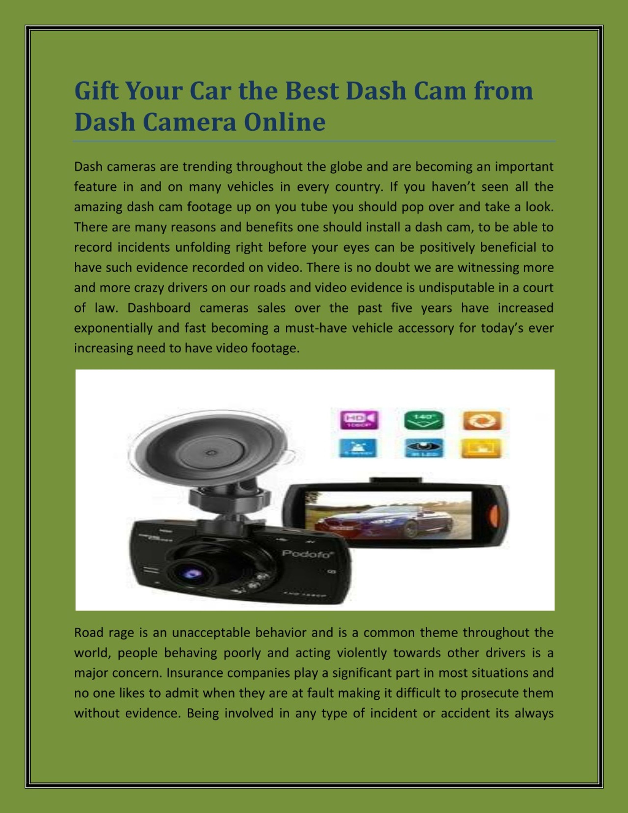 PPT - Gift Your Car the Best Dash Cam from Dash Camera Online ...