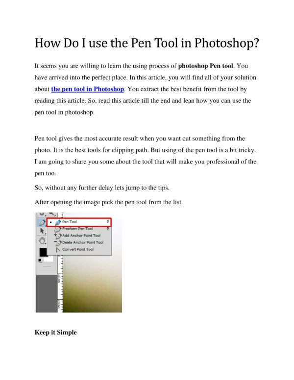How to Proper use Pen Tool in Photoshop Beginner guide?