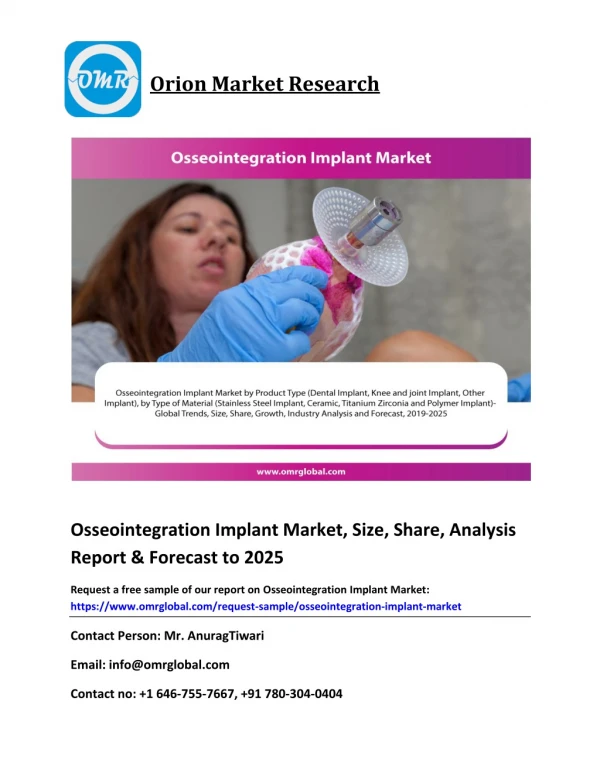 Global Osseointegration Implant Market Size, Industry Share, Growth & Forecast To 2025