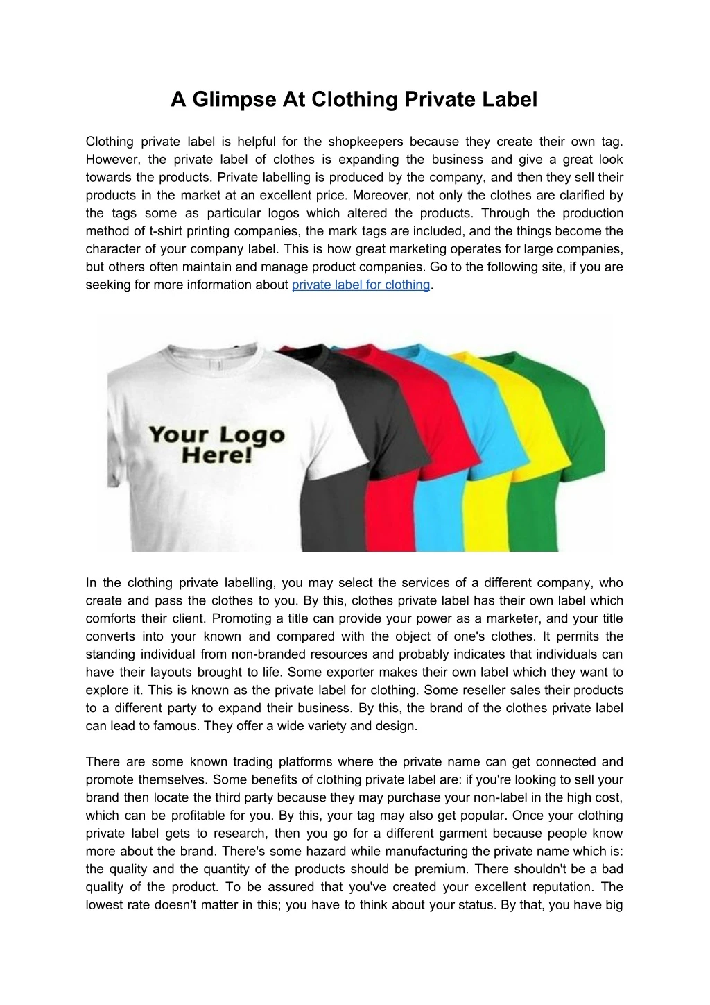 PPT - A Glimpse At Clothing Private Label PowerPoint Presentation, free ...