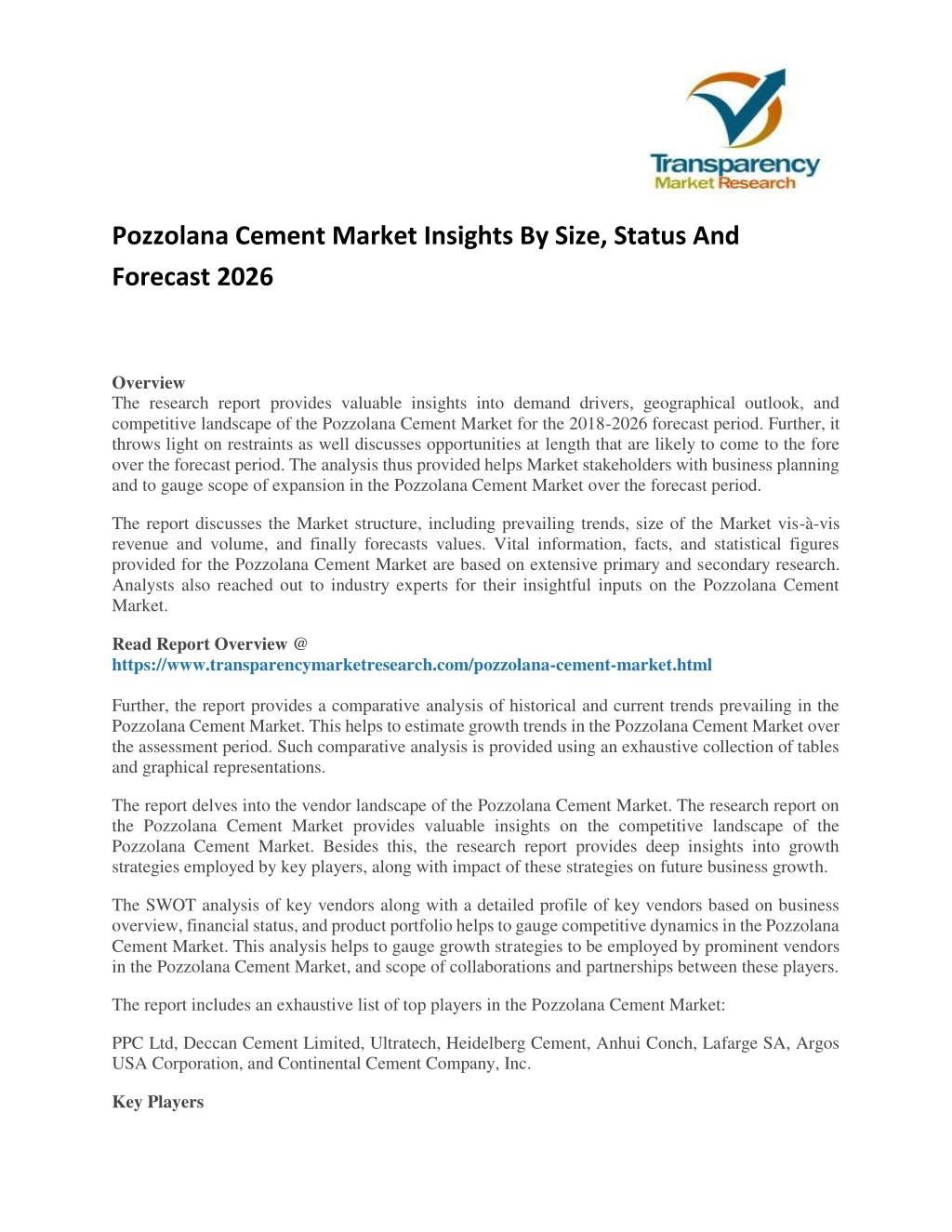 pozzolana cement market insights by size status
