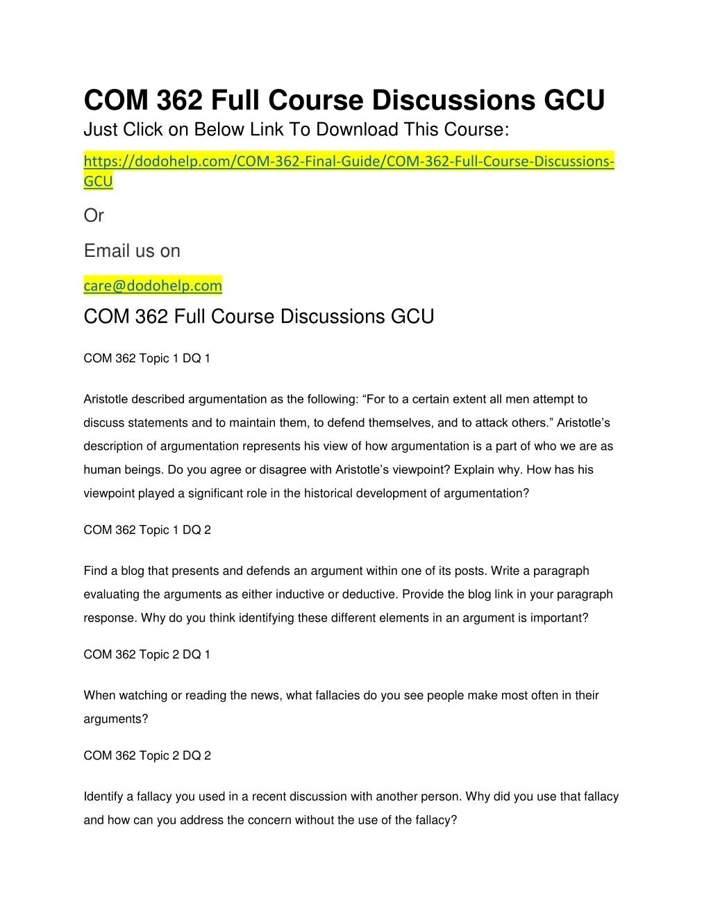 com 362 full course discussions gcu just click