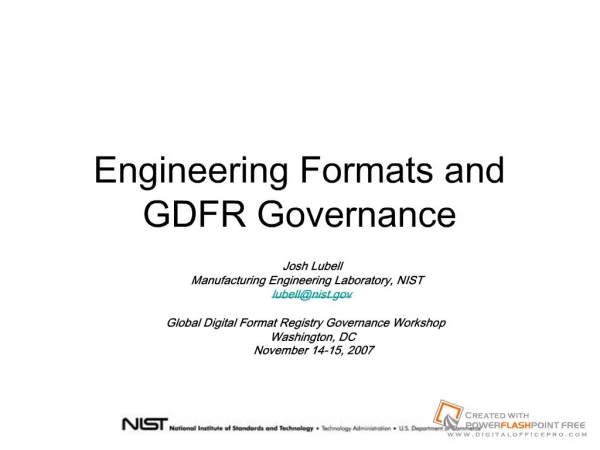 Engineering Formats and GDFR Governance