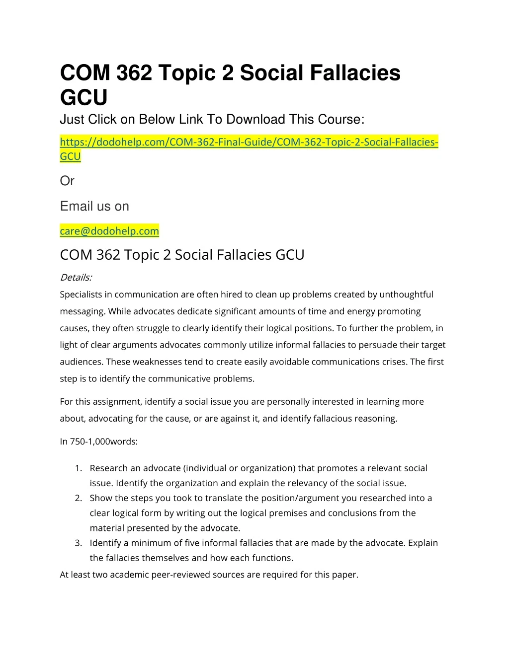 com 362 topic 2 social fallacies gcu just click