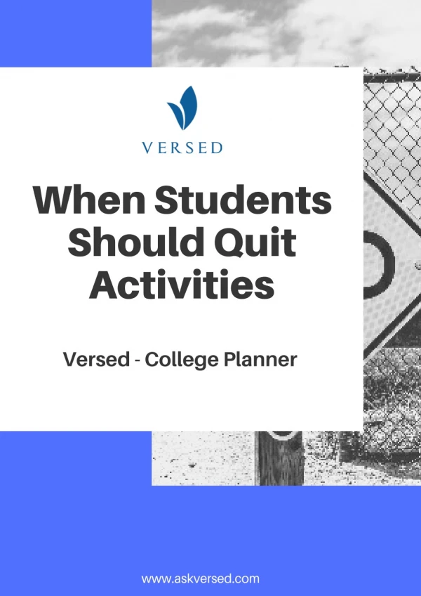 When Students Should Quit Activities