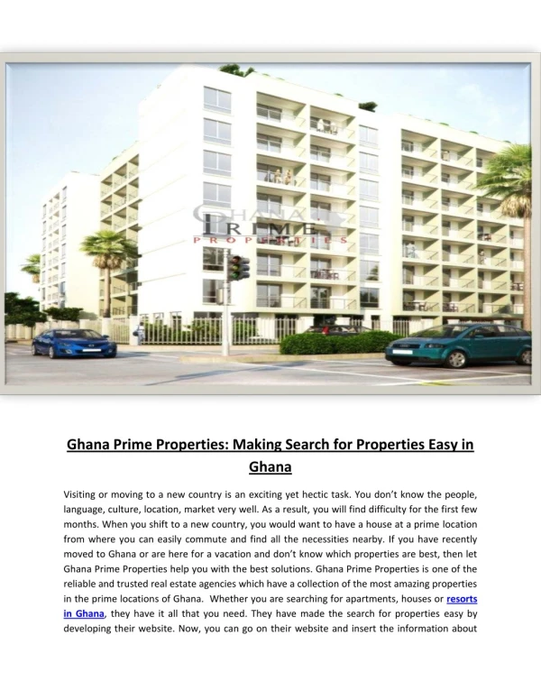 ghana prime properties making search