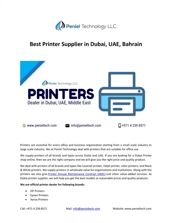 Printer in Dubai | Printer in UAE | Printer Price in Dubai, UAE