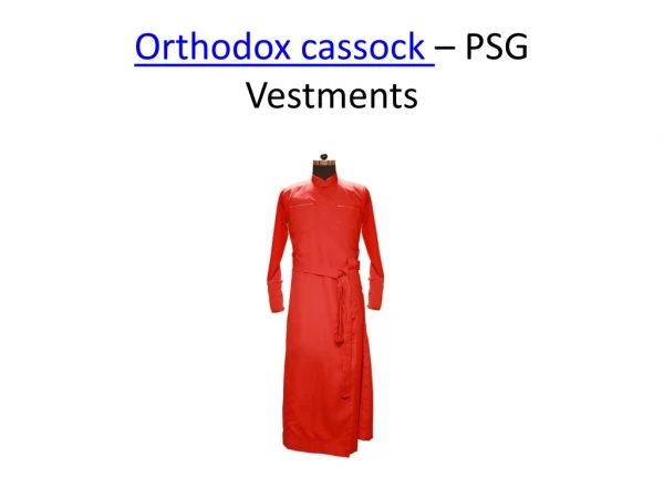 Orthodox cassock- PSG Vestments