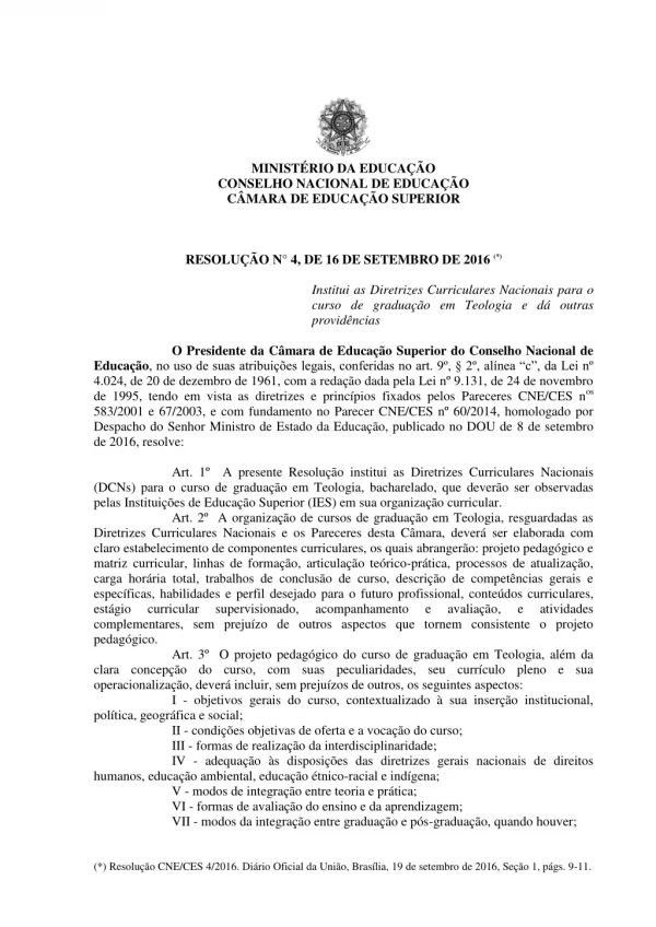minist rio da educa o conselho nacional de educa