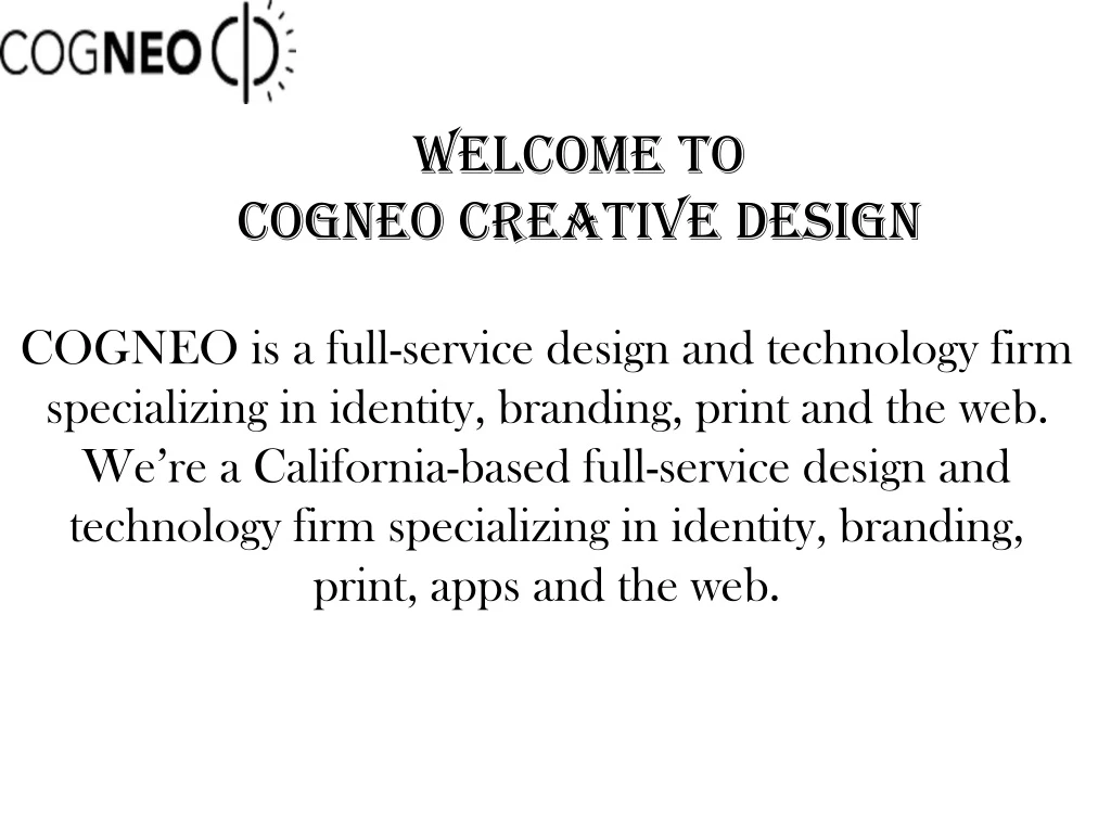 welcome to cogneo creative design