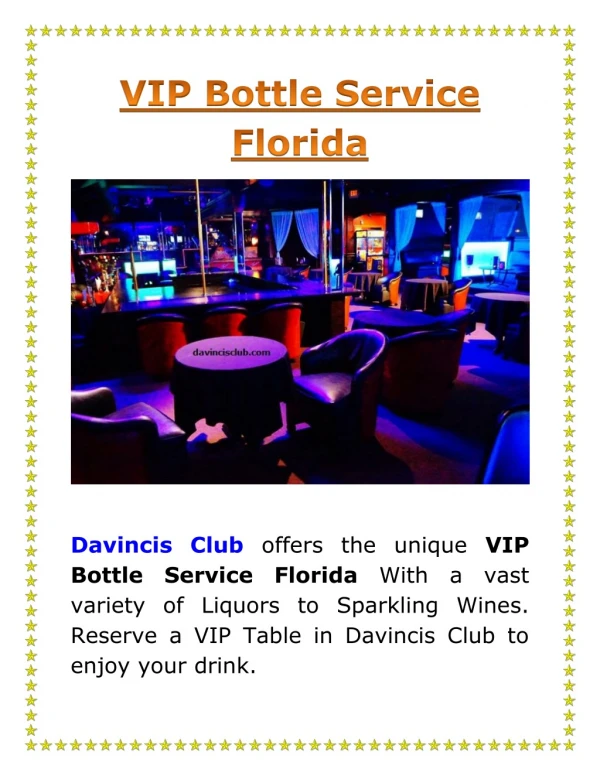 VIP Bottle Service Florida
