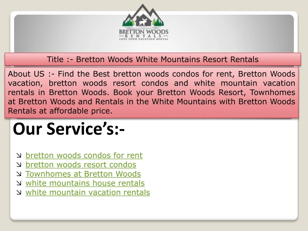 title bretton woods white mountains resort rentals