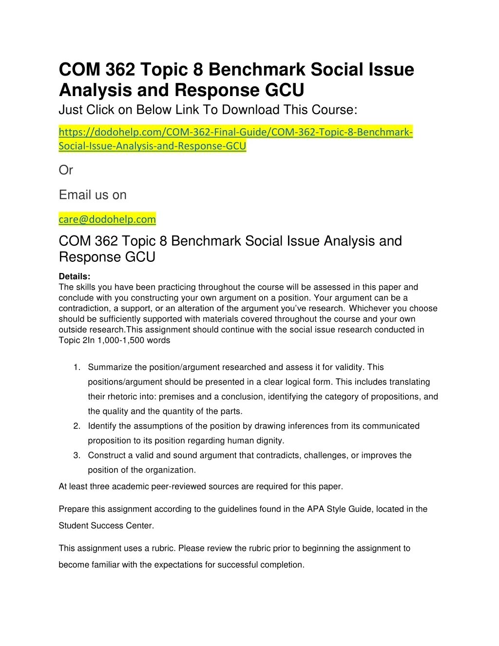 com 362 topic 8 benchmark social issue analysis