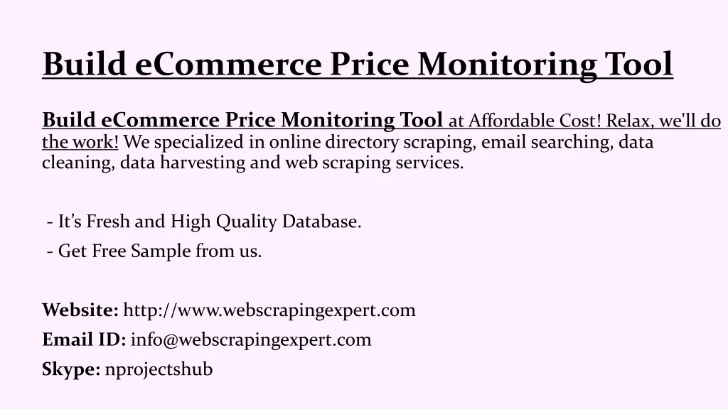 build ecommerce price monitoring tool
