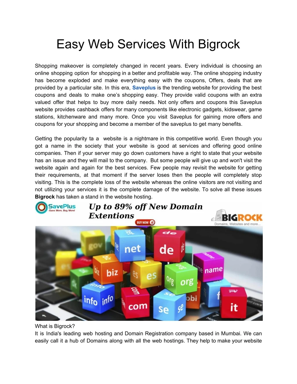 easy web services with bigrock