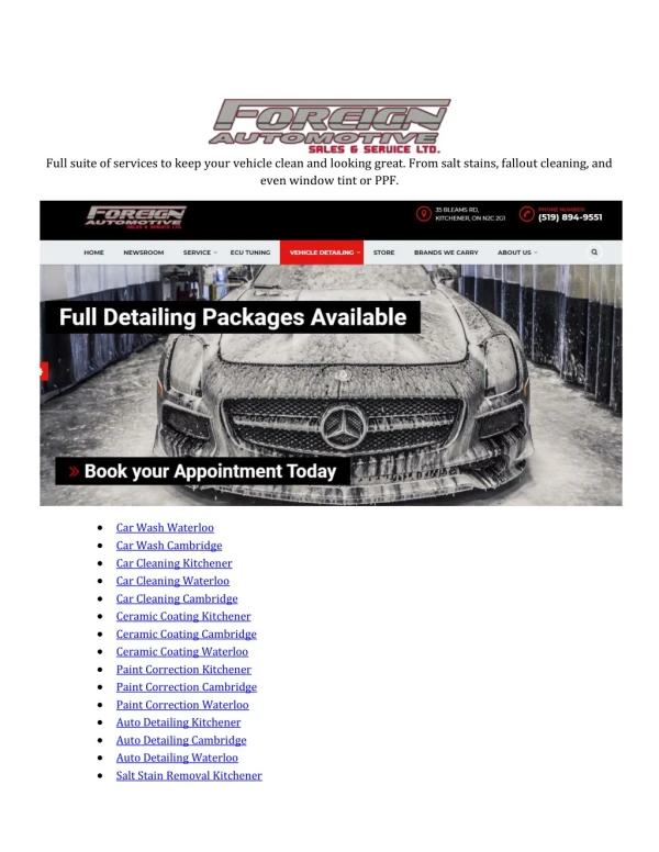 full suite of services to keep your vehicle clean