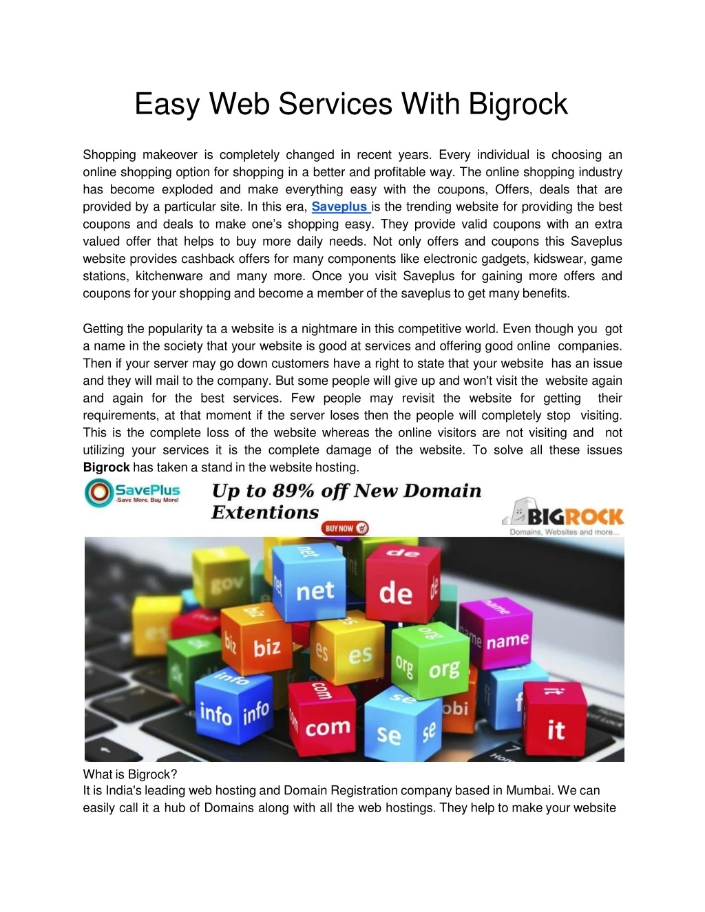 easy web services with bigrock