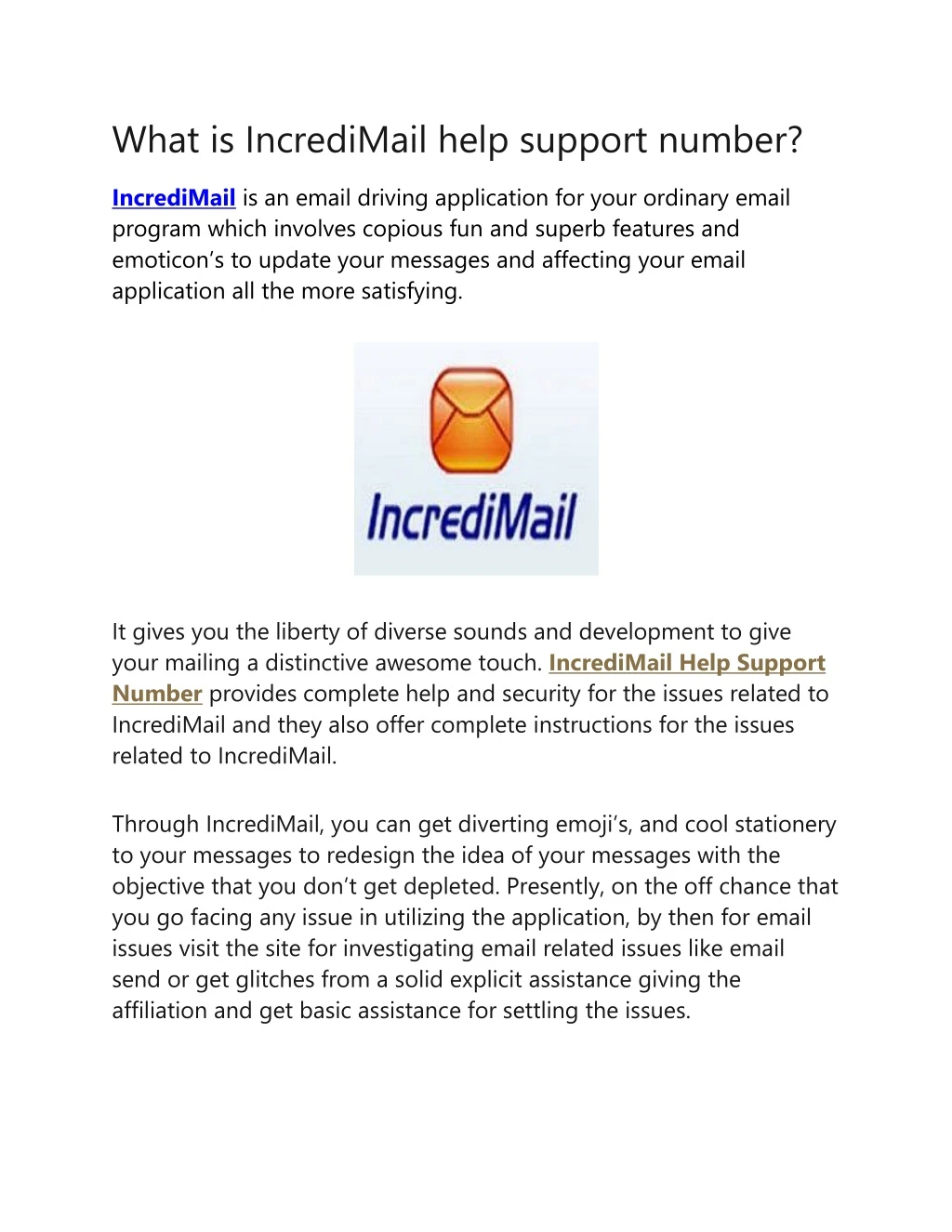 what is incredimail help support number