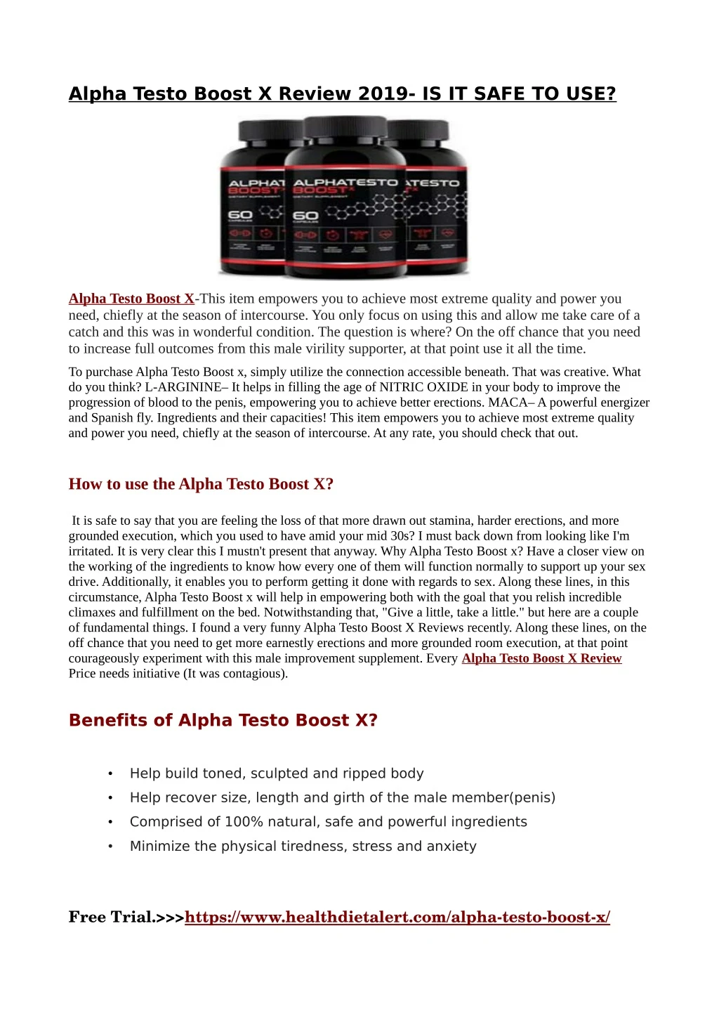 alpha testo boost x review 2019 is it safe to use