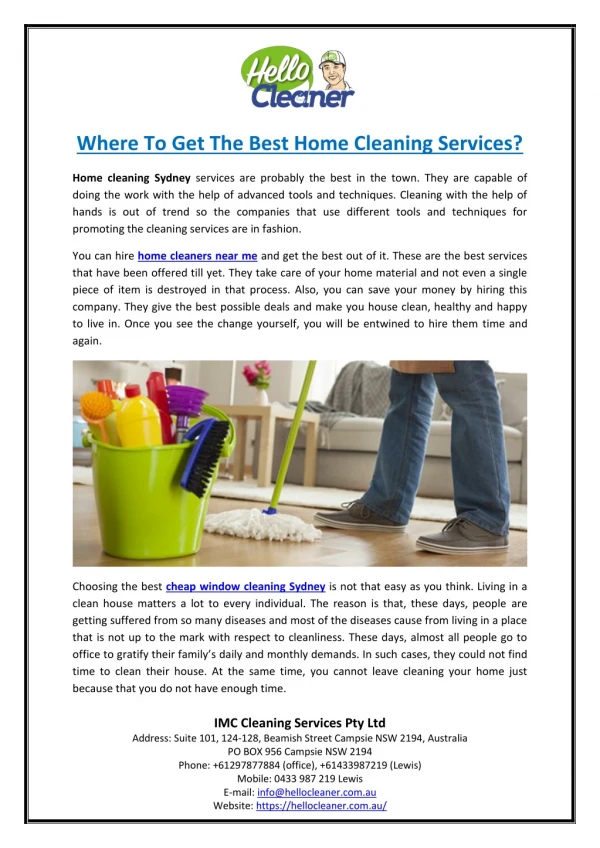 Where To Get The Best Home Cleaning Services?