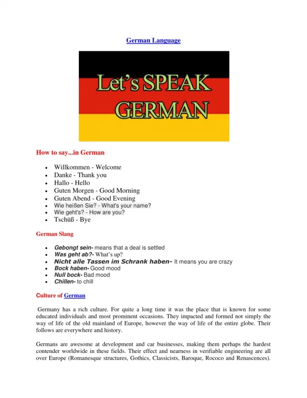 German language coaching centres