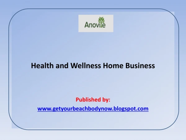 Health and Wellness Home Business