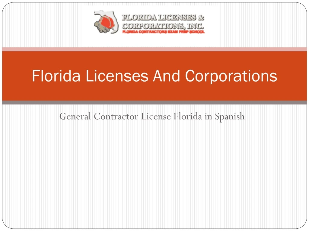 florida licenses and corporations