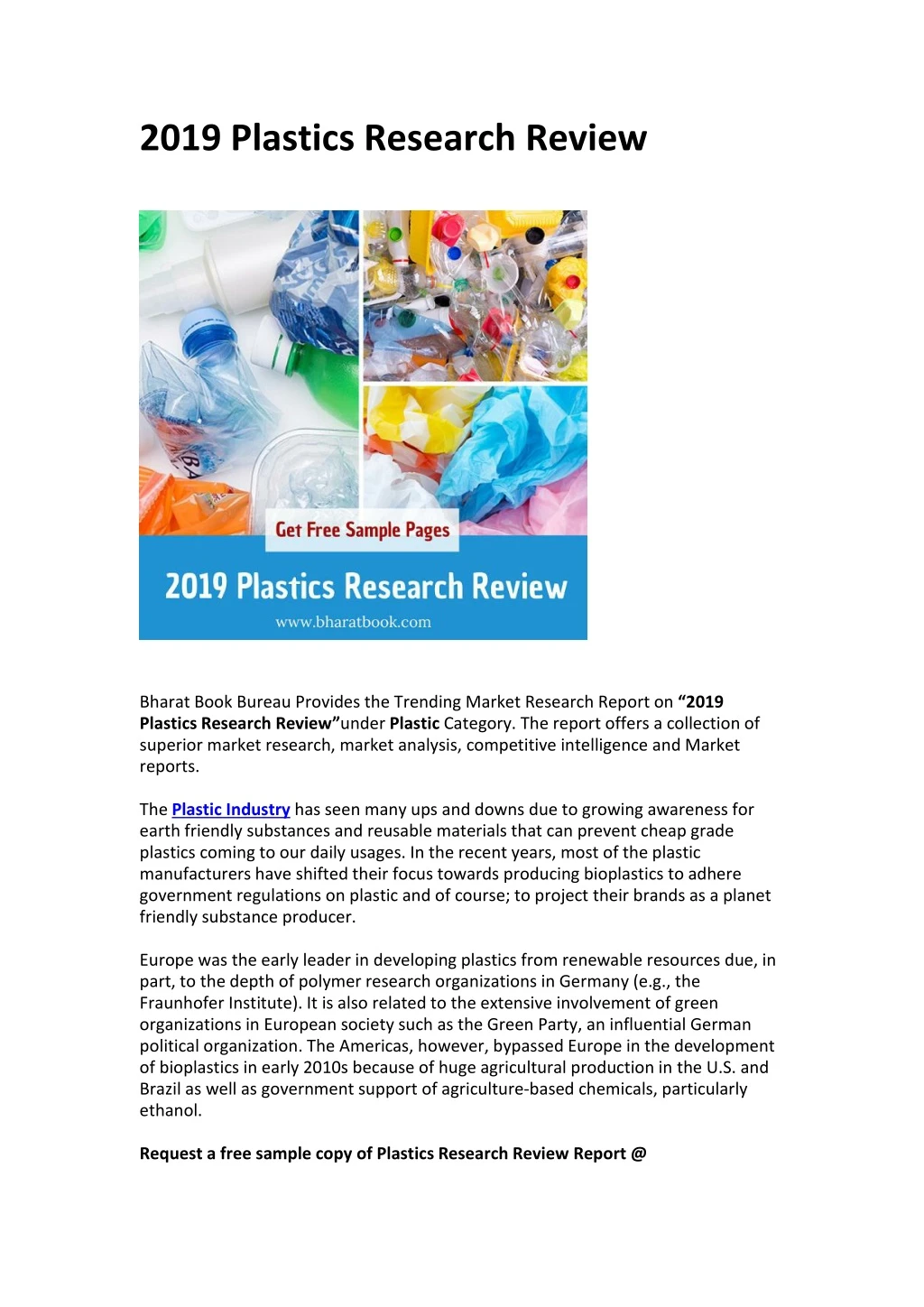 2019 plastics research review