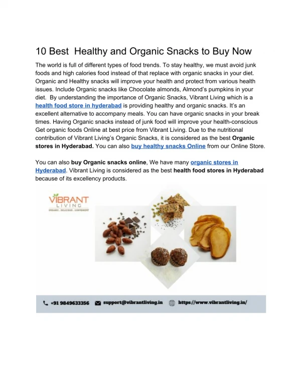 Best Healthy and Organic Snacks to Buy Now