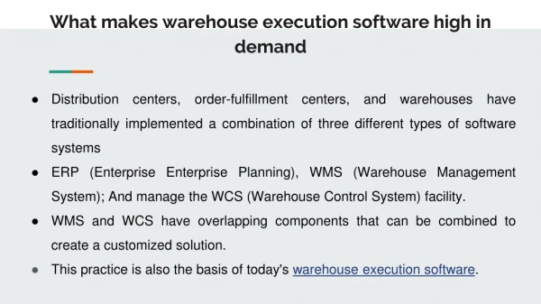 What makes warehouse execution software and Warehouse robot high in demand
