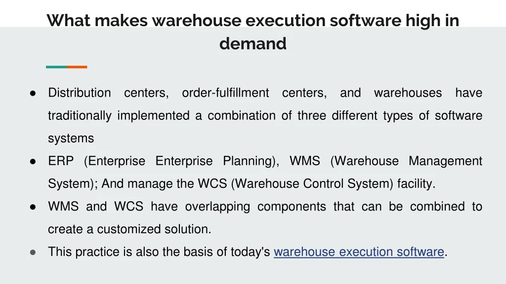 what makes warehouse execution software high in demand