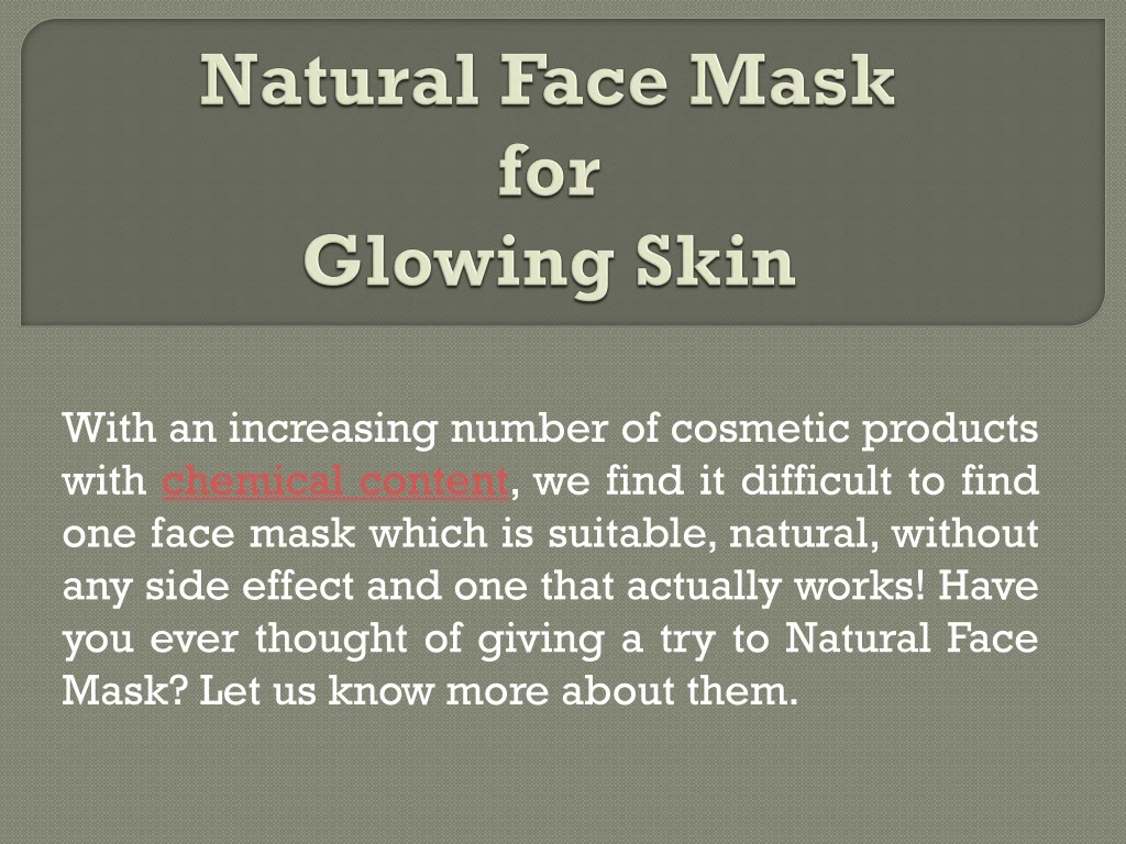 natural face mask for glowing skin