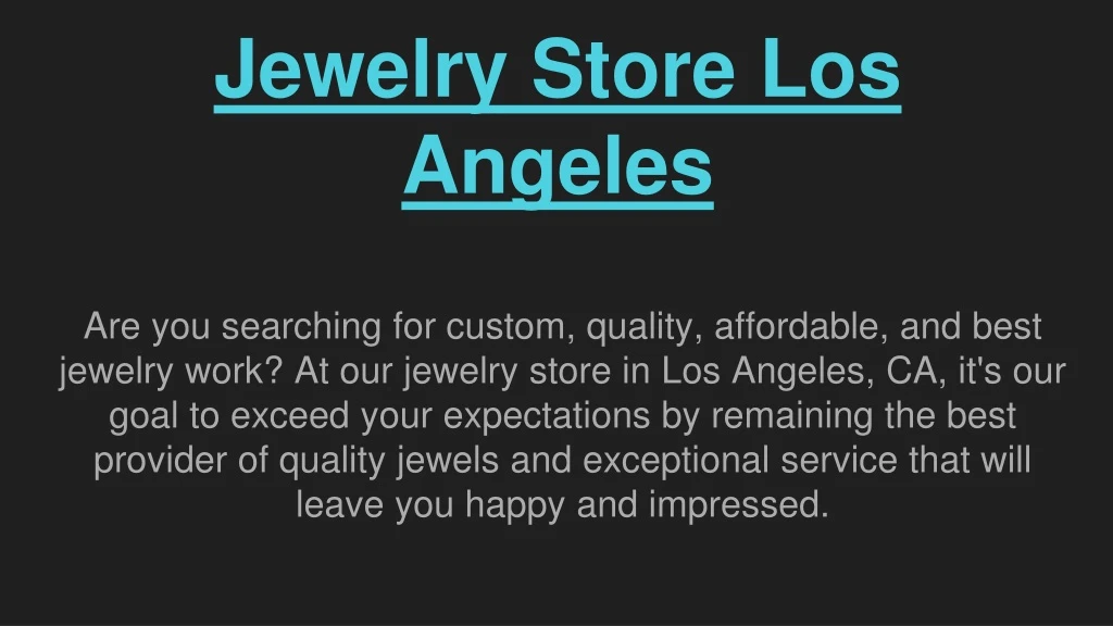 jewelry store los angeles
