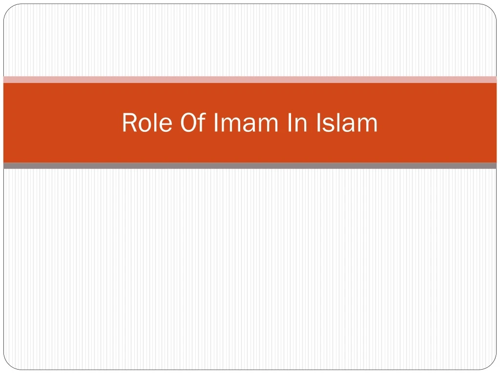 role of imam in islam
