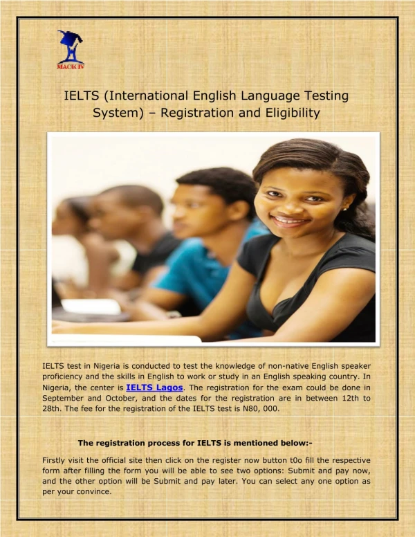 IELTS (International English Language Testing System) – Registration and Eligibility