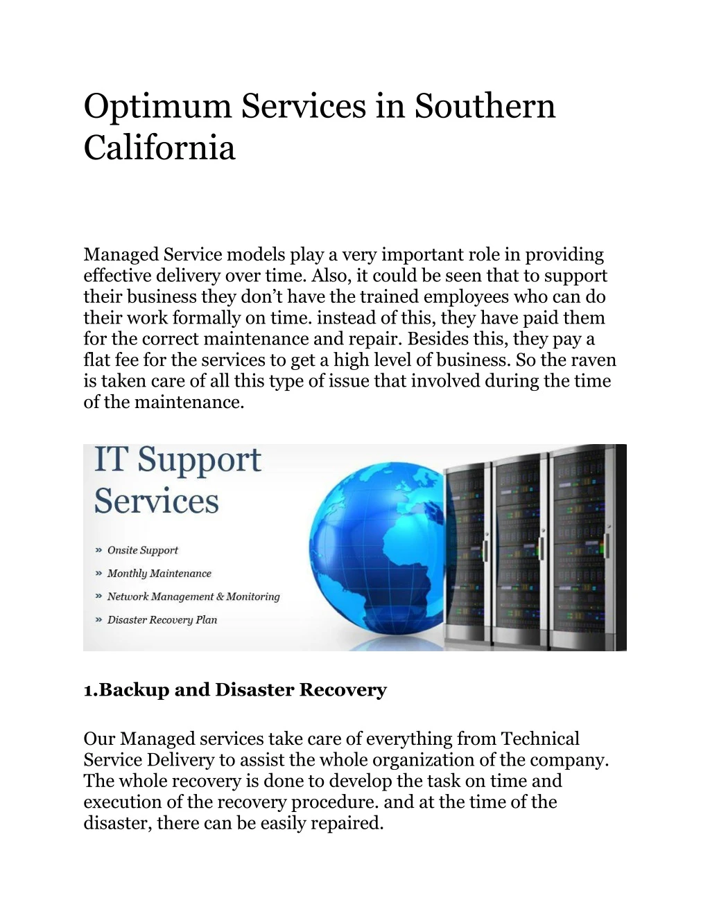 optimum services in southern california
