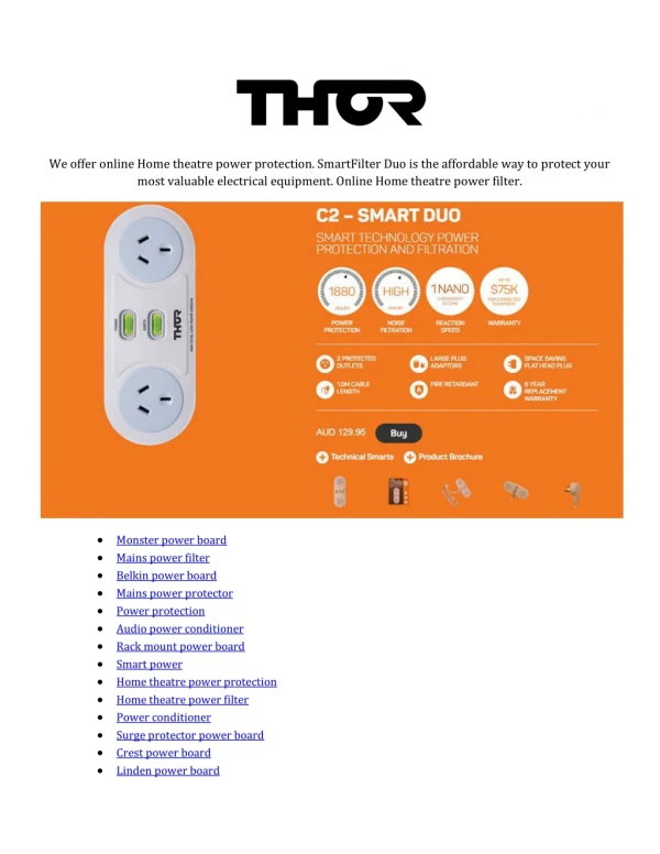 we offer online home theatre power protection