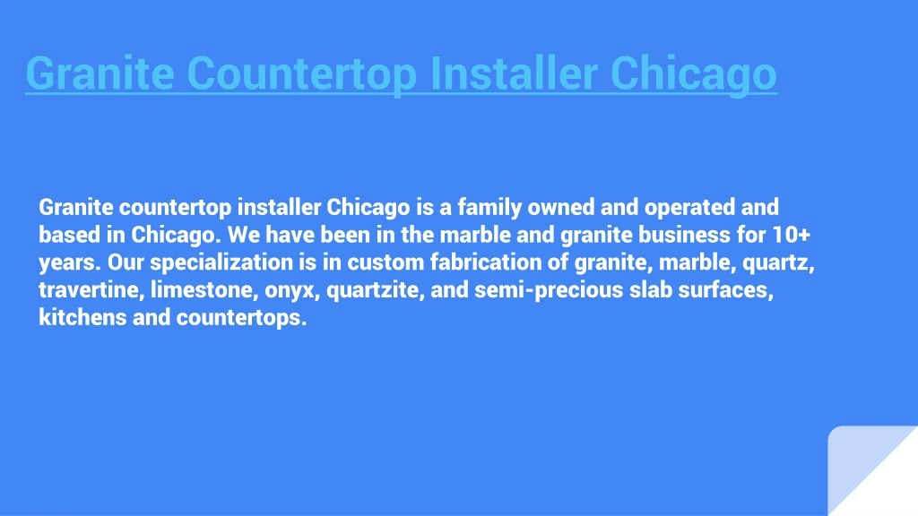 granite countertop installer chicago