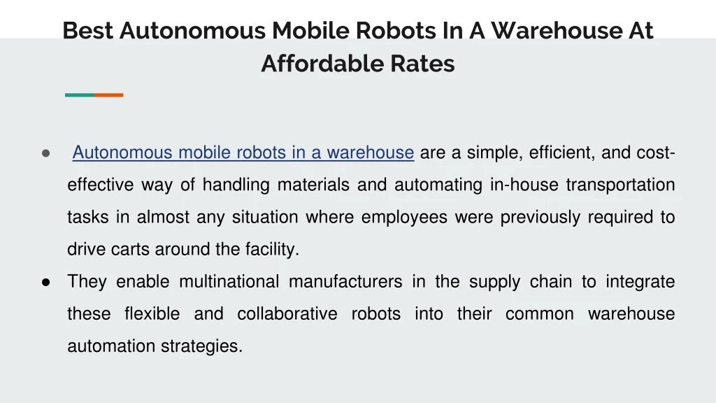 best autonomous mobile robots in a warehouse at affordable rates