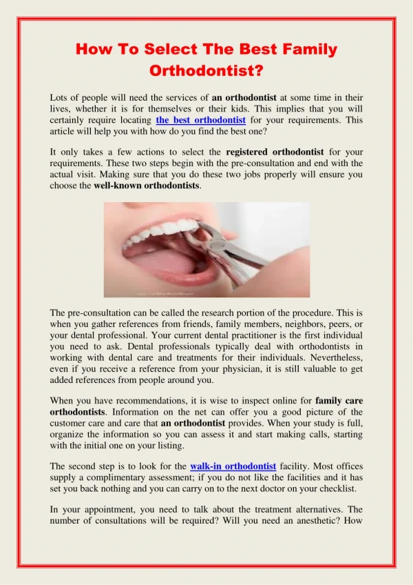 how to select the best family orthodontist